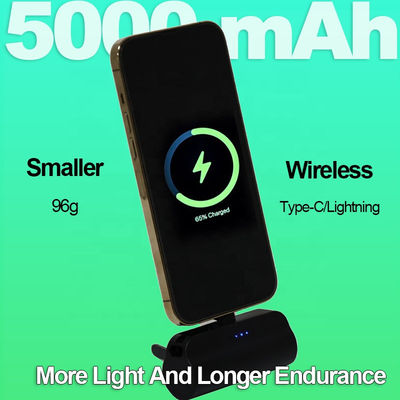 슈퍼라이트 패스트 충전 휴대용 5000mAh 파워 뱅크 96g 내장 홀더